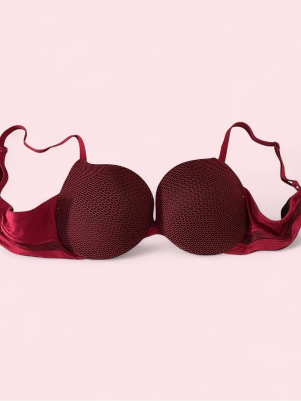 ❤️Maidenform Textured Push-Up Bra in Wine Red 34B❤️